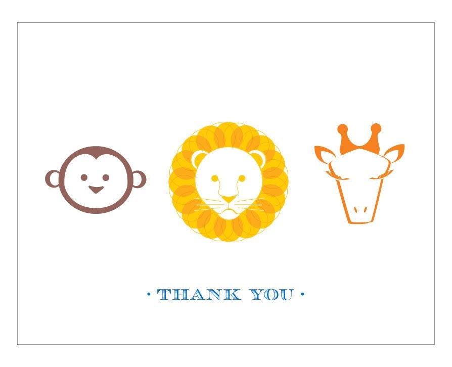 Serengeti Animals Thank You Card