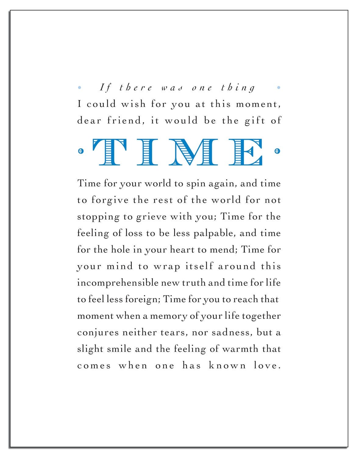 Time Sympathy Card