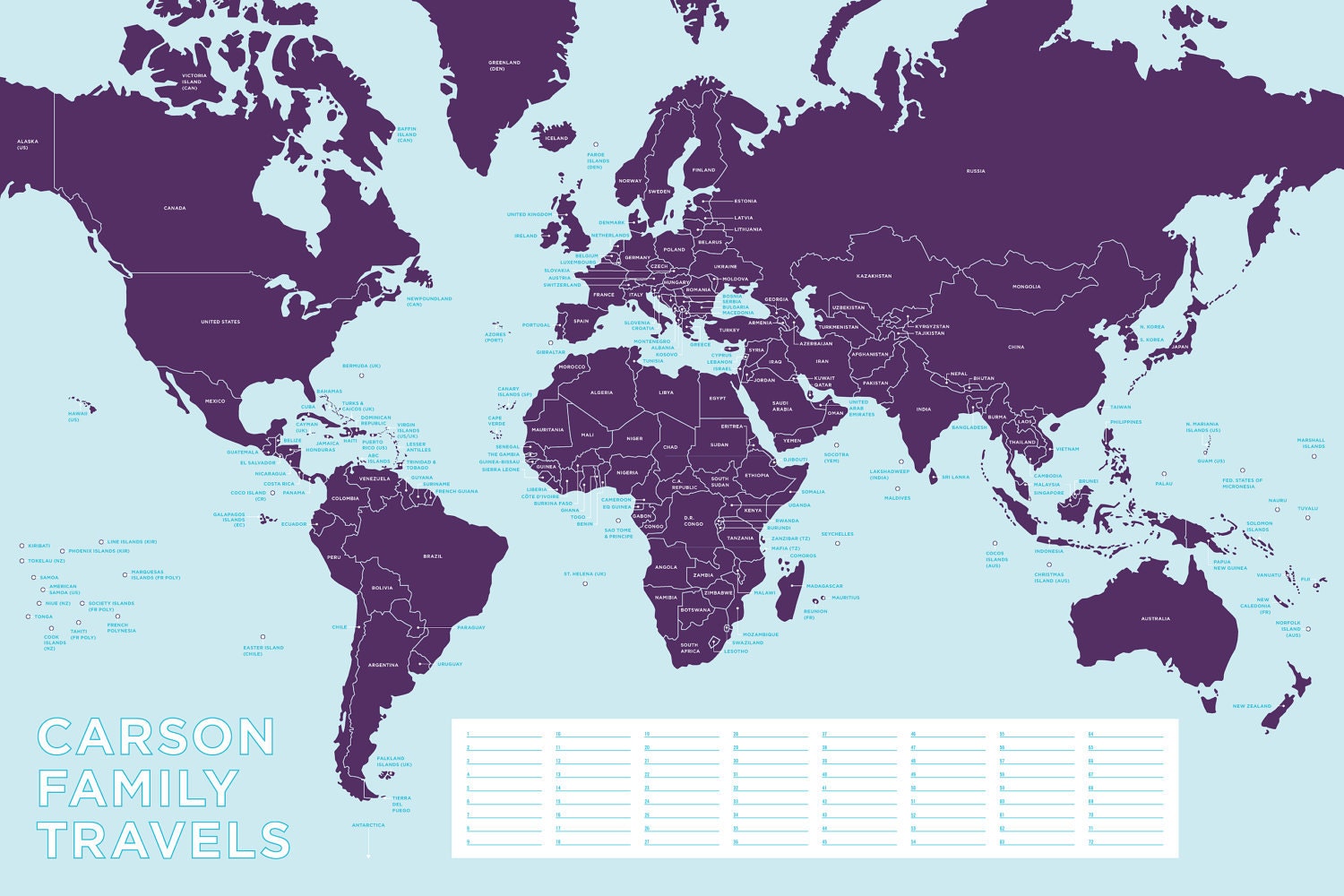 Personalized World Travel Map