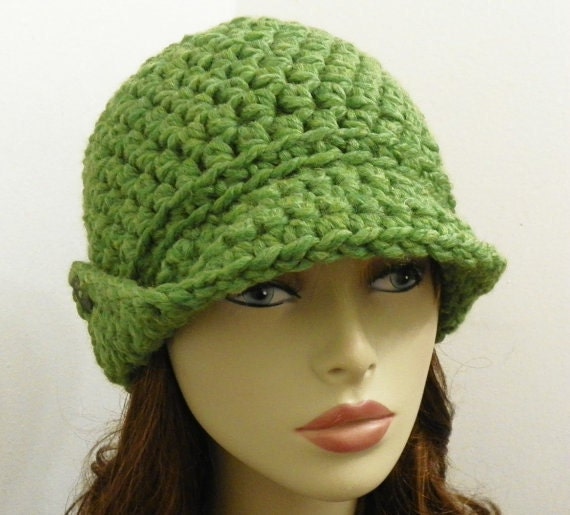 PDF Crochet Pattern - Chunky Winged-Brim Beanie Cap
