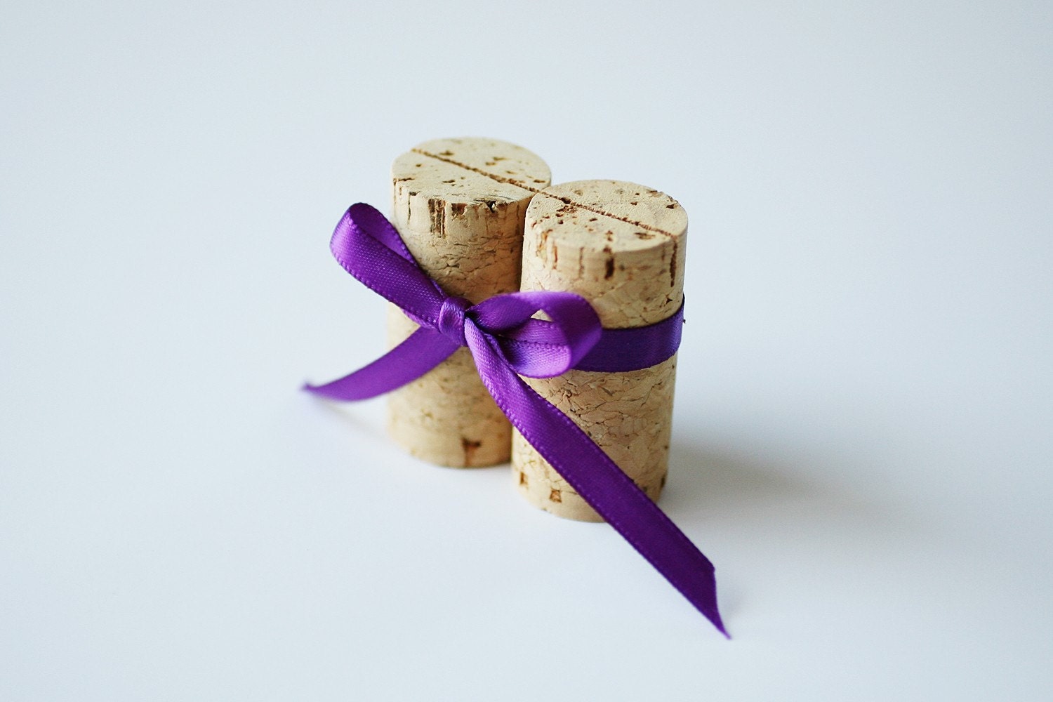 Wine Cork Place Card Holders with Ribbon, Set of 50