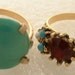 Pair of Vintage Costume Rings with Faux Gems, Adjustable