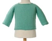 THE DAMIAN. A soft mint green cashmere sweater for a 3 to 6 month old.