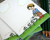Grow Strong and Healthy Memo Pad - 40 sheets full colour, garden theme, school, office desk, recycled