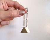 Triangulation Earrings - single triangle - tribal - geometric - By Corrieberry Pie
