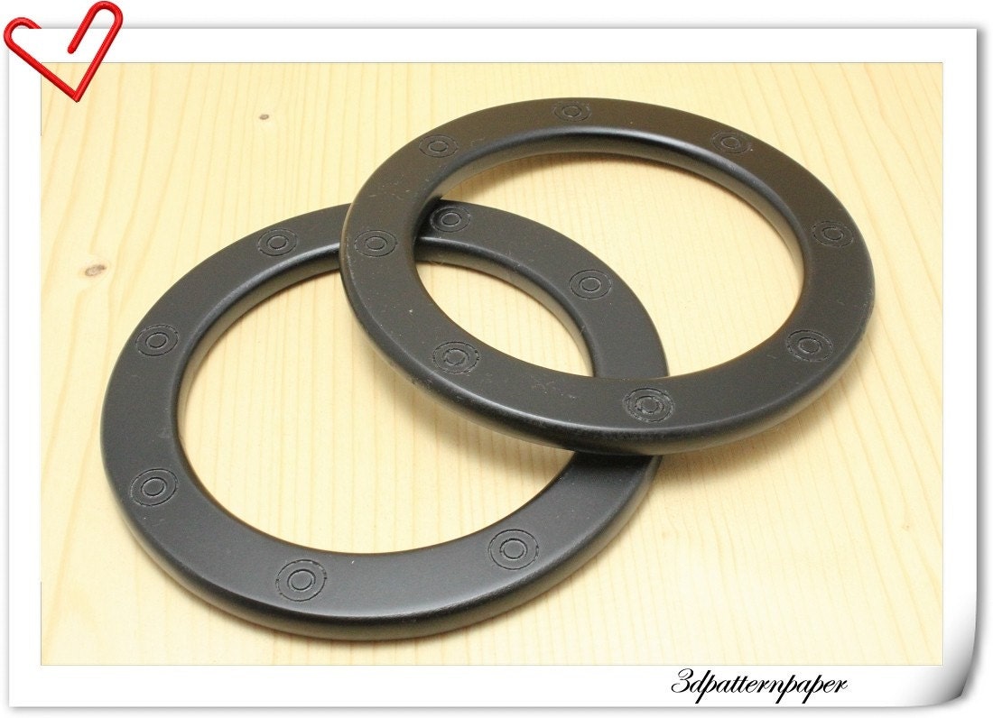14cm (outer diameter)  wooden purse hanlde Black M7