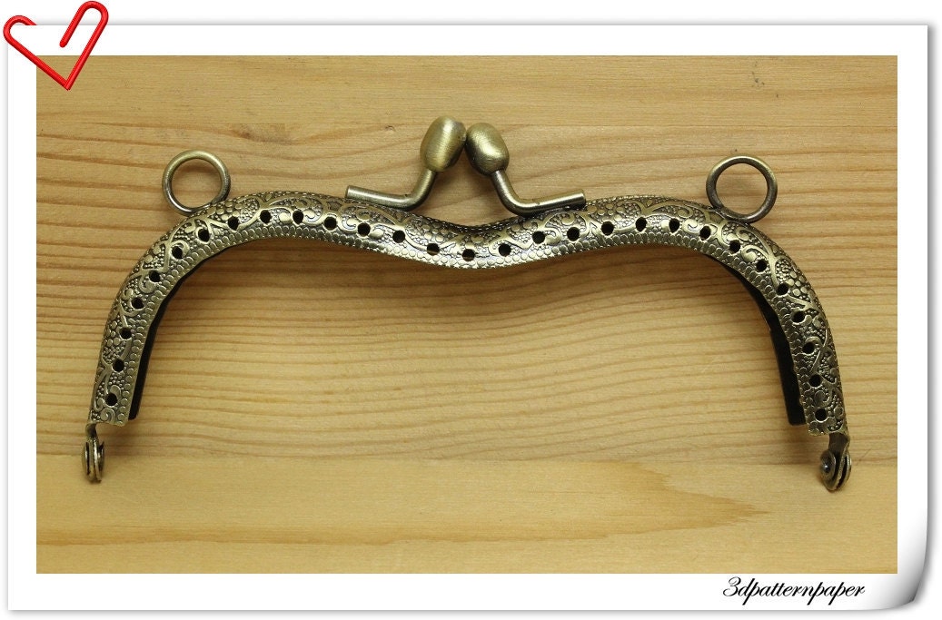 11cm purse frame M shape anti bronze K12