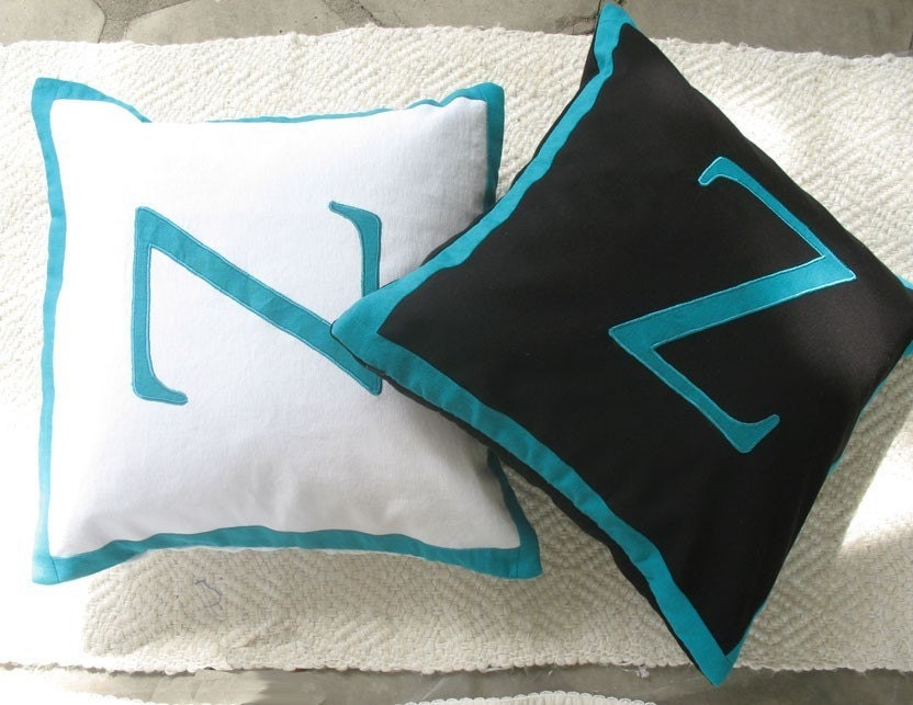 Custom Made letter Z alphabet pillows - decorative cushion covers -customize size , colour