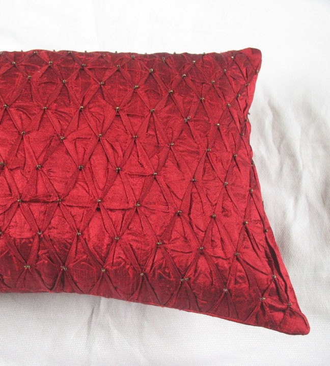 dark red long pillow case 12X18 inch boudoir pillow