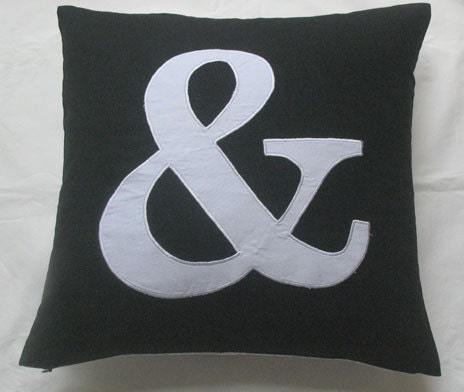 black and white ampersand throw pillow cover 18 inch