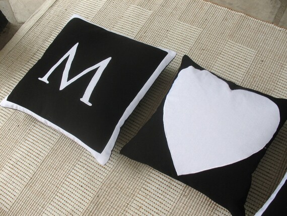 Alphabet- Word monogram pillows  Custom Made-18 inch  throw cushions - letter, color can be changed