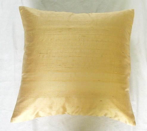 solid honey gold cushion cover and throw pillow 20 inch