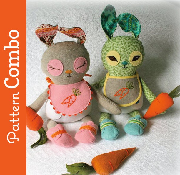 Baby Binky Bunny/Bib And Booties PDF Pattern Combo