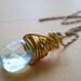 Aquamarine Dream Aquamarine Quartz Faceted Teardrop  14K Gold OOAK Vintage Necklace