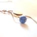 Thunderbolt Lapis And Sterling Silver  Hammered Necklace  on Vintage Silver Chain