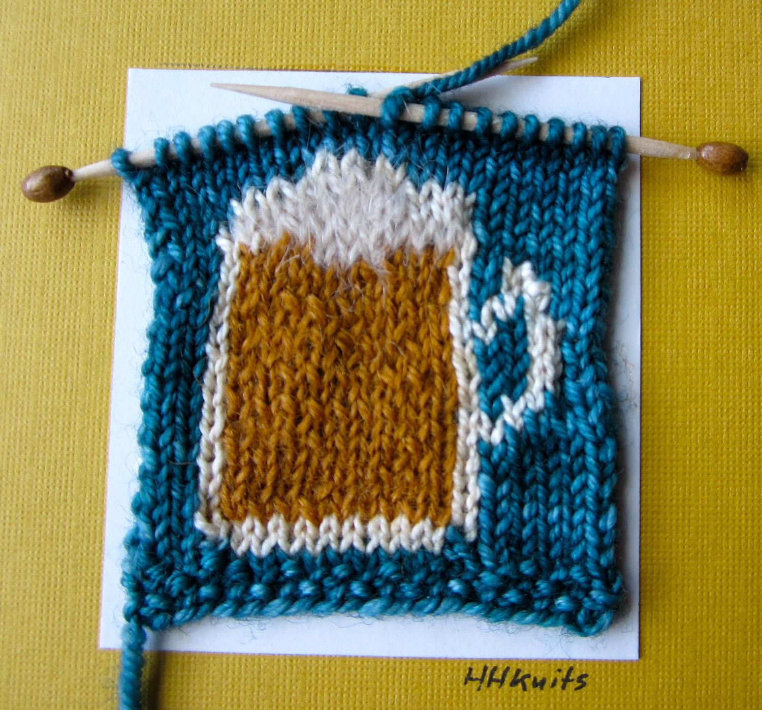 Cheers // Handknitted Note or Greeting Card