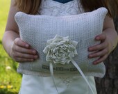 Custom Order For Alesha - Personalized Ring Bearer Pillow - date, names, or saying.  You choose the color flower