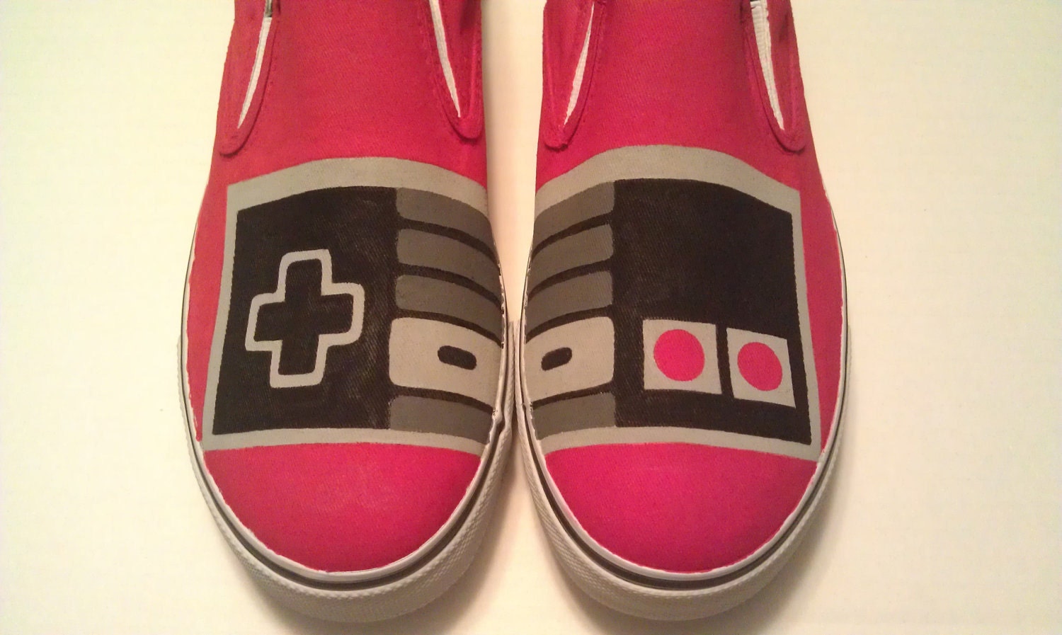 Hand Painted NES Controller Vans Slip On Shoes