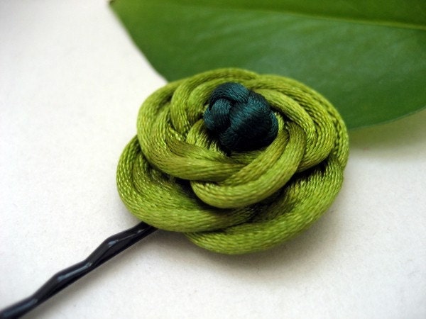 Rose Bobby Pin - Moss Green, Hunter Green