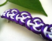 Hair Barrette - White, Purple