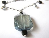 Spectacular Blueberry Crystal Pendant Necklace