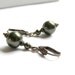 Classic Dark Green Swarovski Single Pearl Drop Earrings