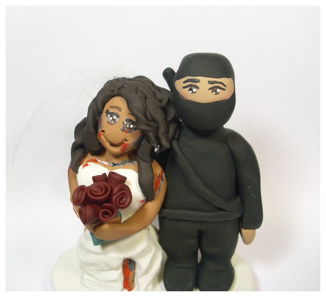 Zombie Ninja Wedding Cake Topper
