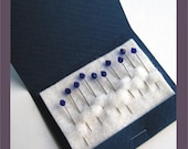 Decorative Sewing Pins - Sapphire Blue Swarovski Crystal Beads