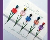 Flower Sewing Pins - Pin Toppers - Embellishment / Scrapbooking Pins