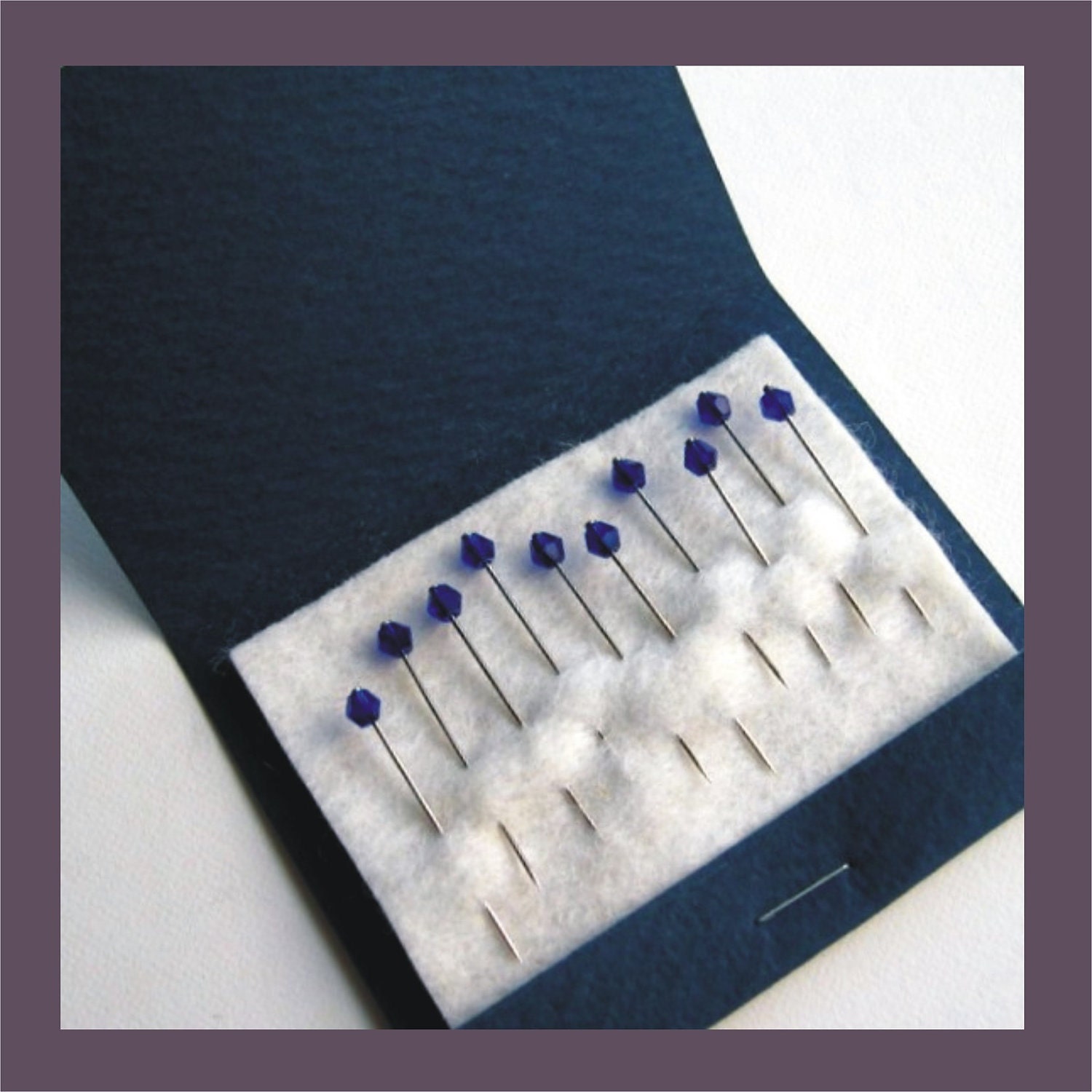Decorative Sewing Pins - Sapphire Blue Swarovski Crystal Beads