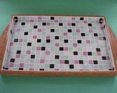 SALE - Mosaic Tray - Pink, Black, White, Green