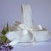 Little ivory burlap flower girl basket handmade for your rustic wedding