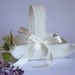 Little ivory burlap flower girl basket handmade for your rustic wedding