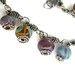 Lampwork Bracelet Oxidized Sterling Silver Bracelet Aqua Purple Wire Wrap Bracelet Cha Cha Bracelet