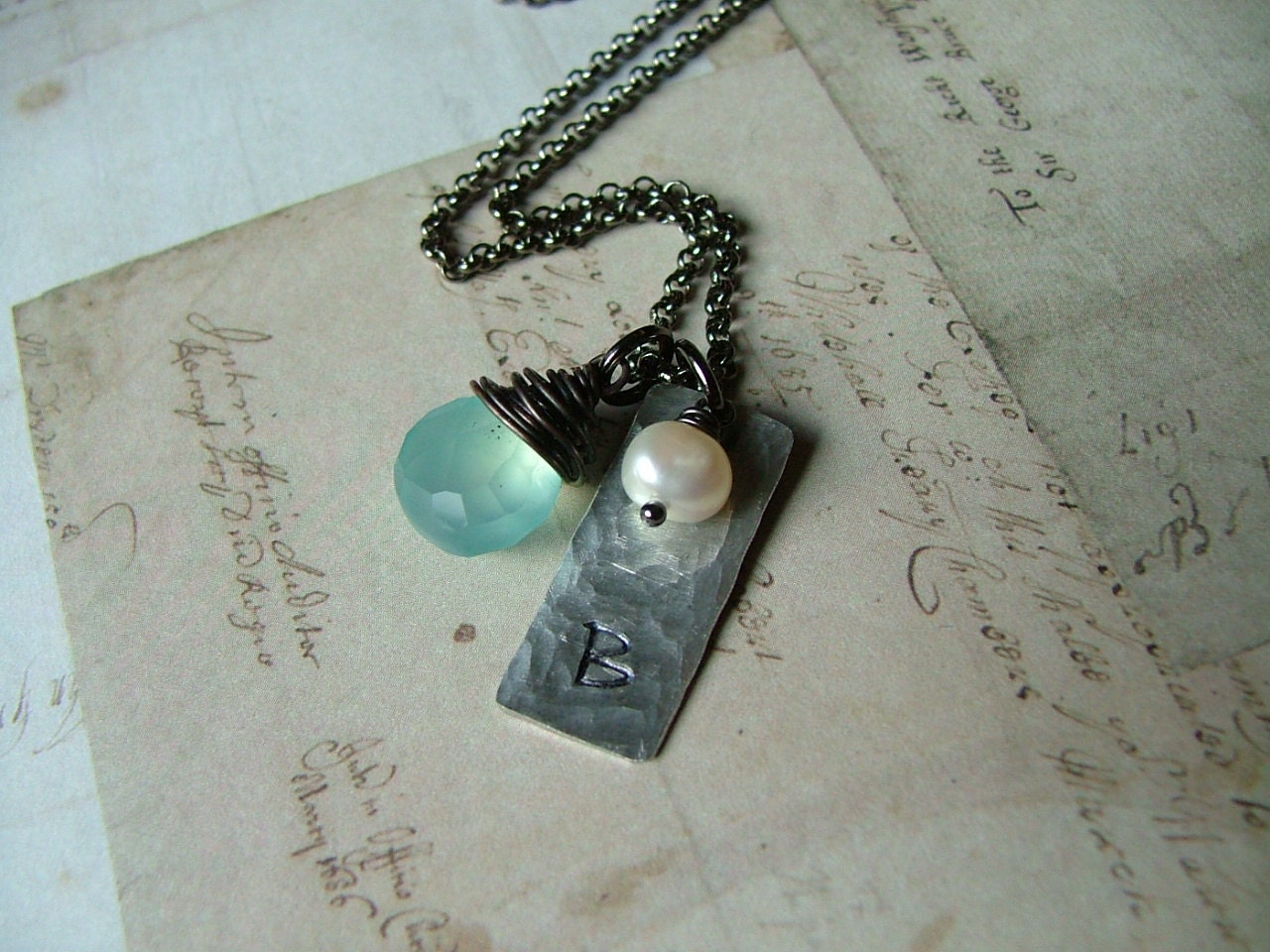 Just the beach and me... Custom Hand Stamped Necklace by MyBella