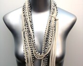 Womens Necklace Organic Stripes - Fabric Necklace - Cotton - Circle Scarf Fashion Spring Scarf Fashion Summer Christmasinjuly CIJ