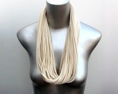 White Circle Scarf - Infinity Scarf - Summer Scarves - Loop Organic Cotton - Womens Mens Necklace Fabric Jewelry - Tribal Scarves Unique