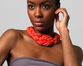 Black Friday Sale Neon Necklace Braided Choker Knotted Tribal Jewelry Tangerine Tango Orange African Collar Neckpiece Summer Fashion Jewelry