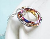 Bird of Paradise - Swarovski Crystal Ring and Sterling Silver Necklace
