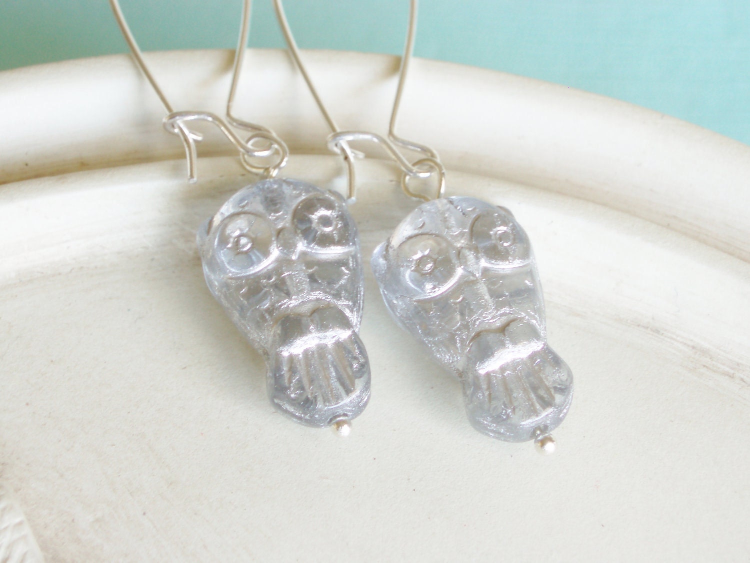 Owl Earrings - Silver Hoot - linkeldesigns