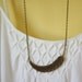 Feather Necklace -  Statement Jewelry - Brass Necklace