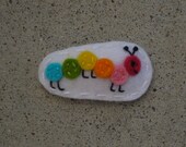 As Seen In Lucky Kids Magazine Bitsy Bright Mulitcolored Caterpillar Wool Felt Hair Clip