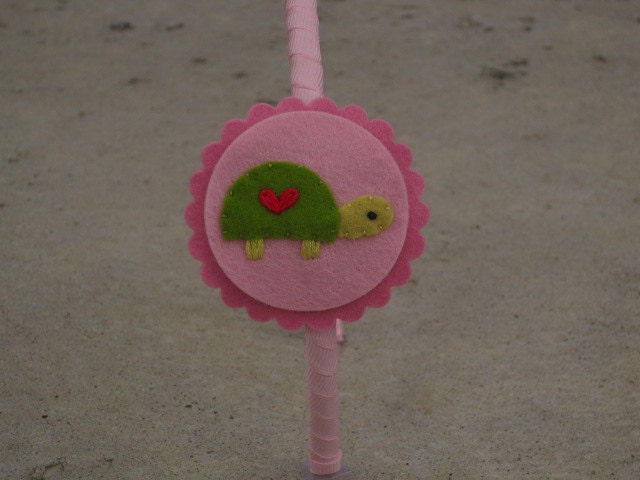NEW -  Little Turtle Pink Headband Wool Felt