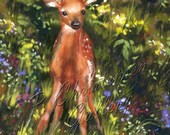 ACEO Spring Fawn - FREE Shipping