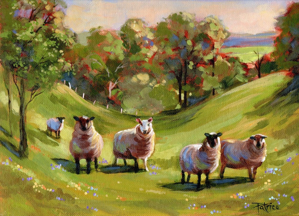Fear Not Little Flock - Folk Art - Pastoral Sheep Scene Art Print