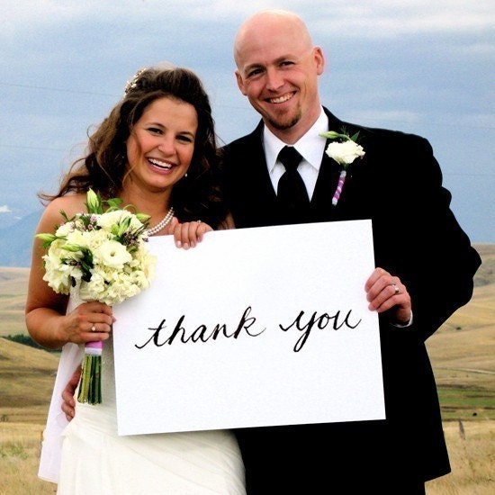 thank you AND just married wedding signs
