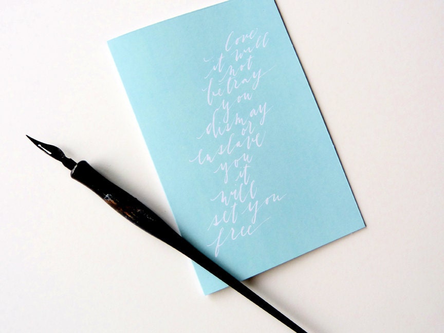 LOVE will SET you FREE - Greeting Card - printed on 100% recycled paper - 4.25x5.5 (folded card) with matching white envelope