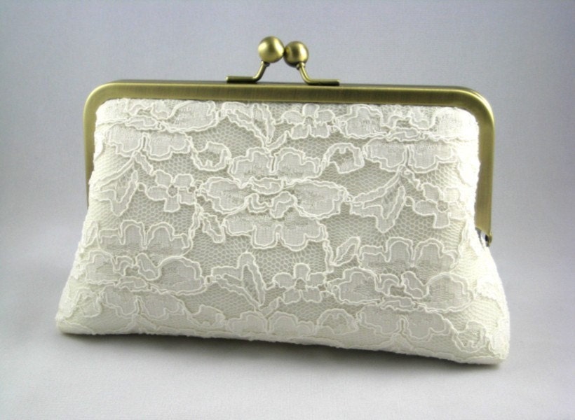 Customize Your Lace Ivory Clutch - Brides