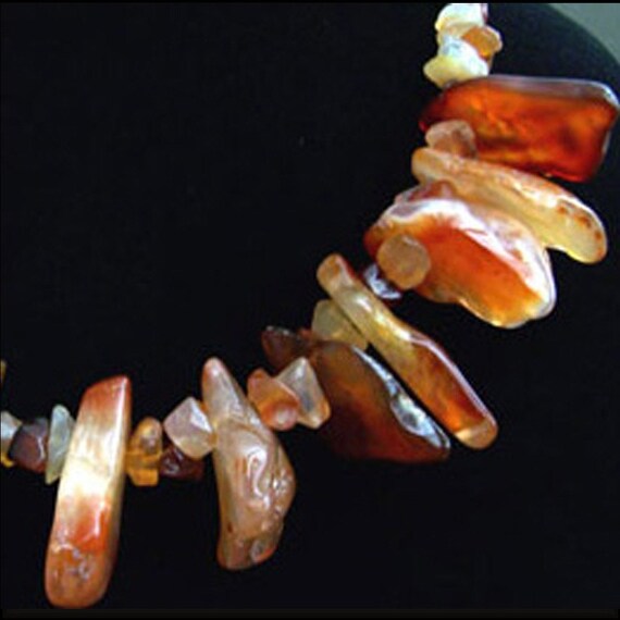 Hot Carnelian Necklace Choker OOAK Jumbo Carnelian Slices Massive FavoriteBlings Head Turner