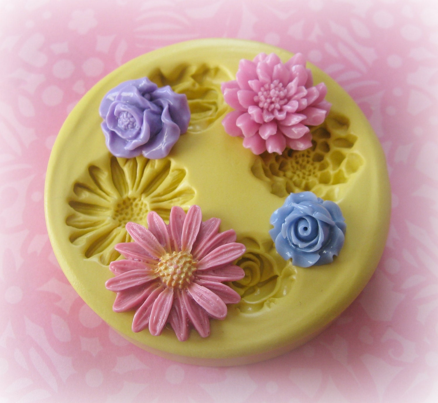 Daisy Rose Mold Flower Silicone Flexible Clay Resin Mould